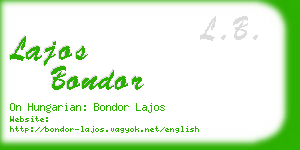 lajos bondor business card